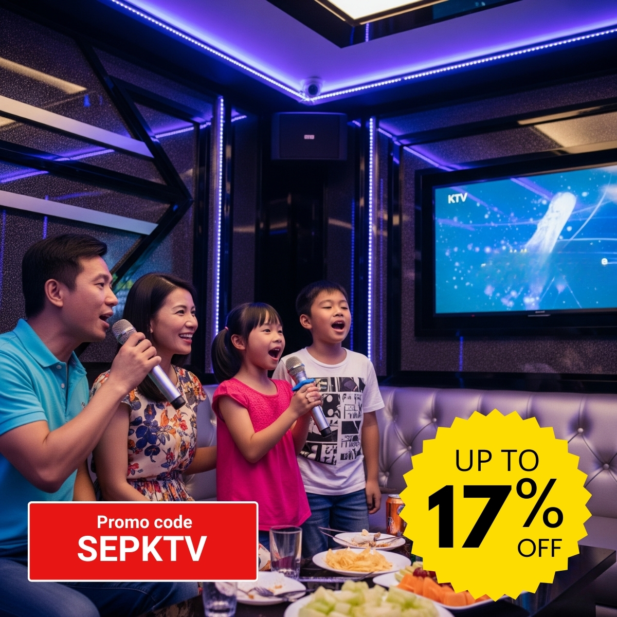 A KTV, or karaoke, party deal for two people.
