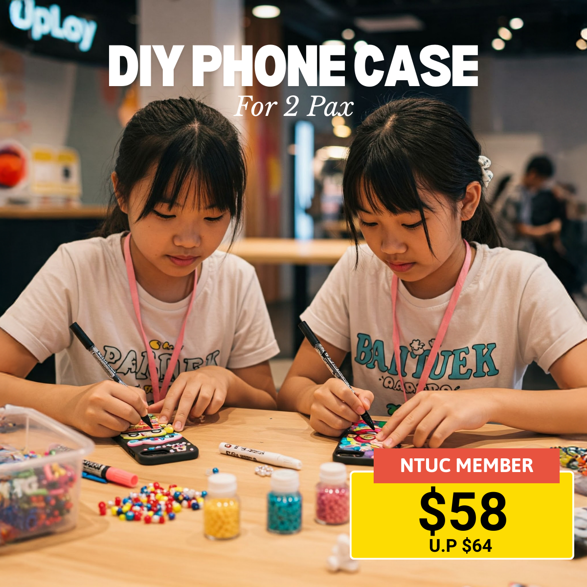 DIY phone case customization workshop for two in Singapore