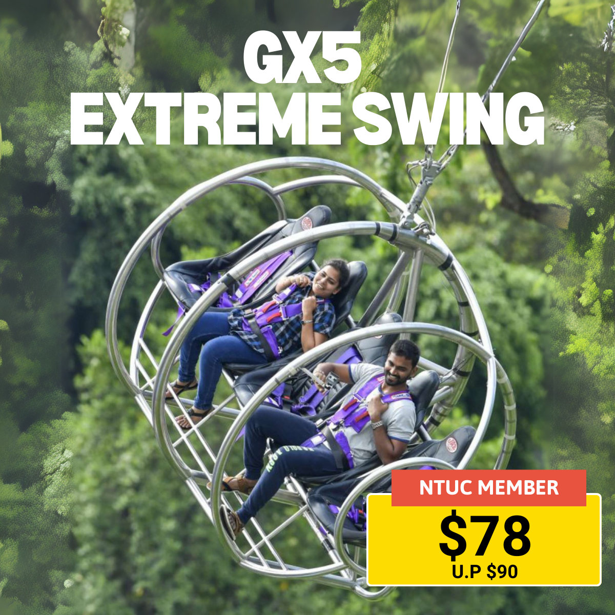 Experience the GX5 Extreme Swing for two people in Singapore