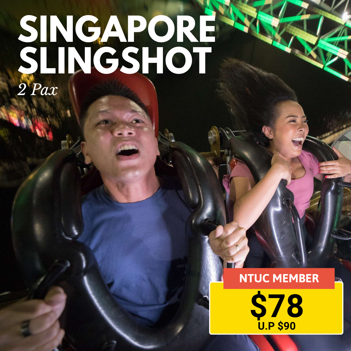 Thrilling Singapore Slingshot ride for two people