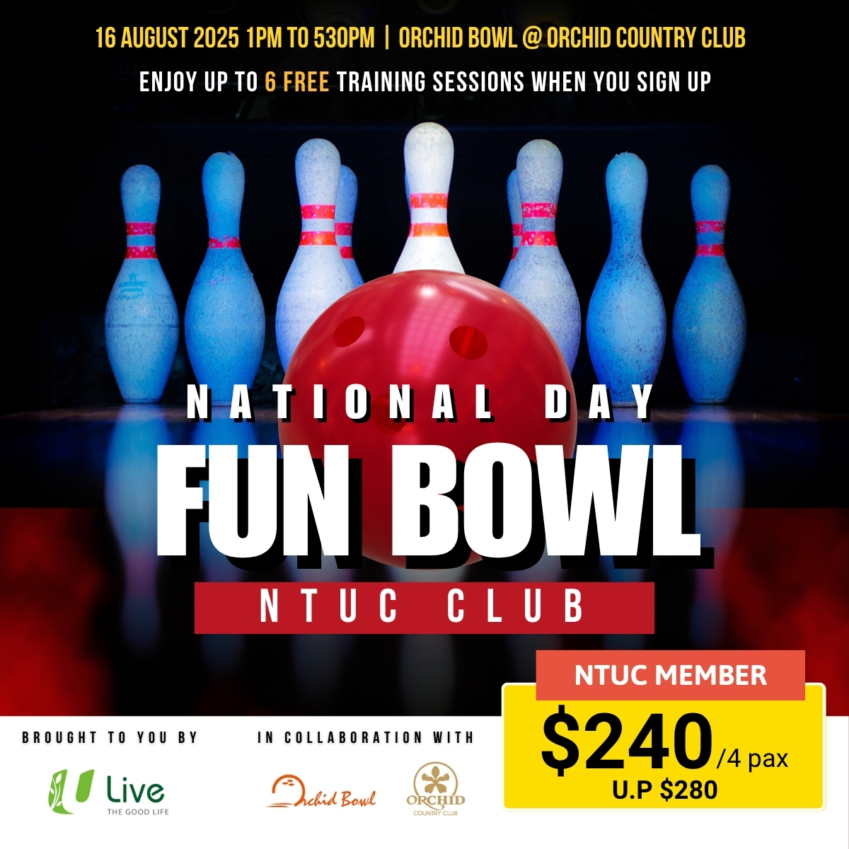 U Live and Orchid Bowl’s National Day themed bowling event.