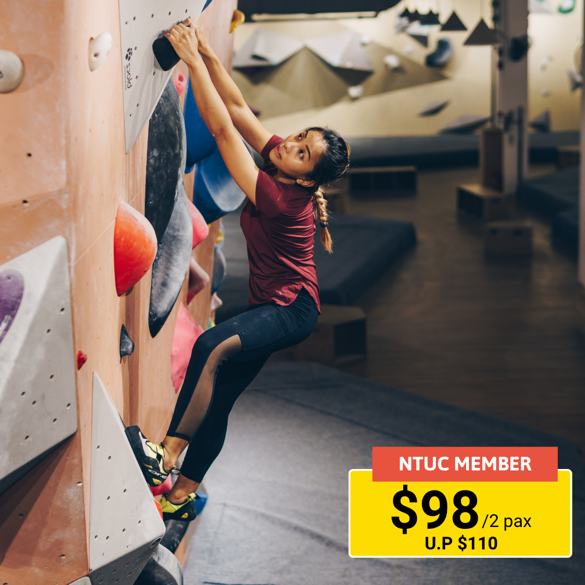 Learn bouldering basics and conquer the wall with a partner.
