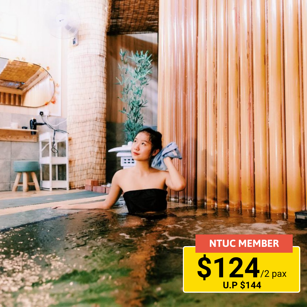 Luxurious private onsen experience for two.