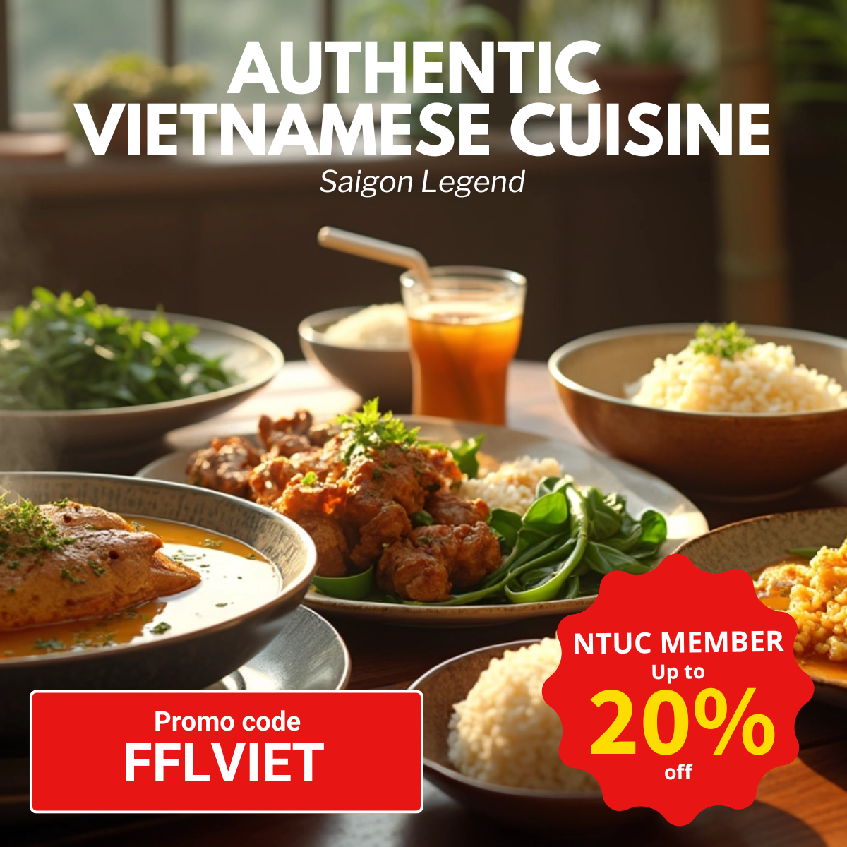 Authentic Vietnamese set menu at Saigon Legend with traditional dishes