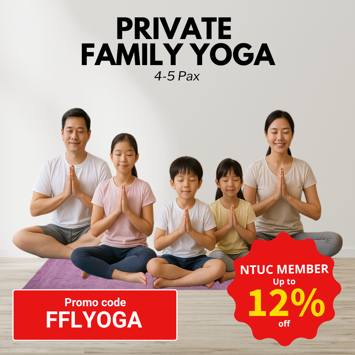 Private yoga session for the whole family at Bliss Shala studio
