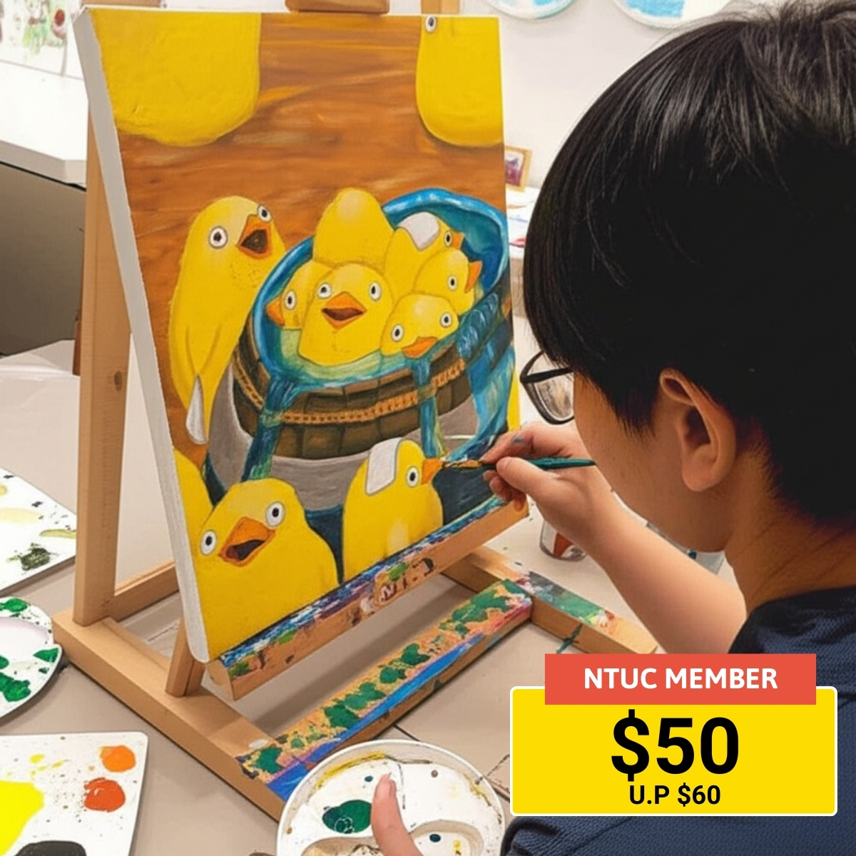 A deal for a 1.5-hour art jamming session at WeArt Studio, offering creative fun.