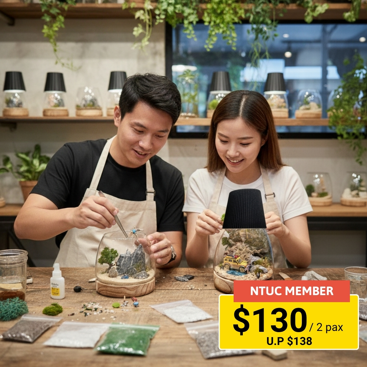 Workshop for creating a miniature land mood lamp.