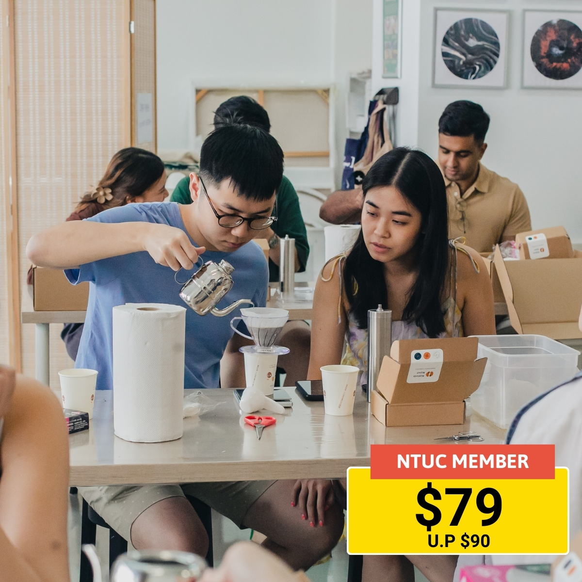 Specialty coffee brewing workshop to master espresso and coffee techniques.